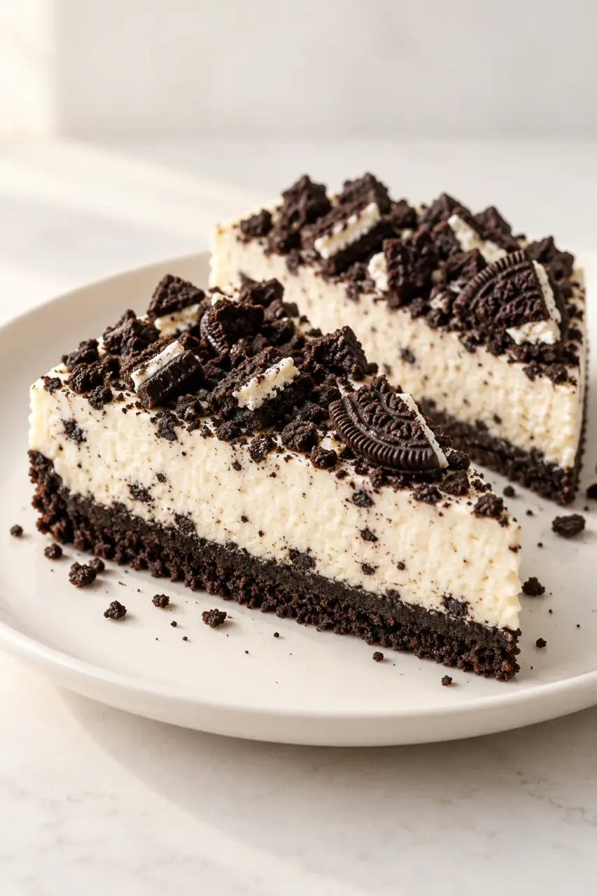 Recette avec des Oreo : cheesecake Oreo sans cuisson avec éclats croquants