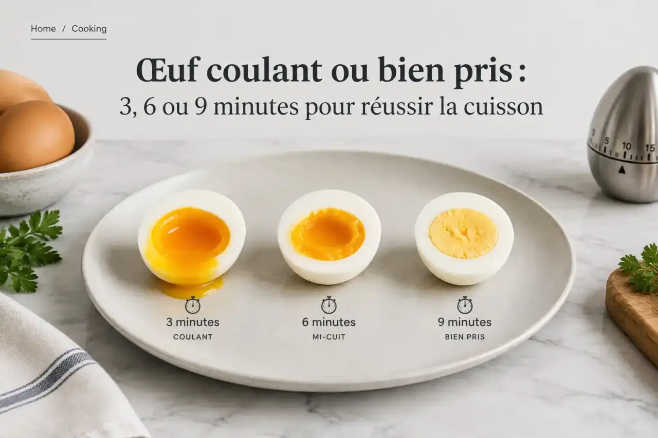 Œuf coulant ou bien pris : 3, 6 ou 9 minutes pour réussir la cuisson