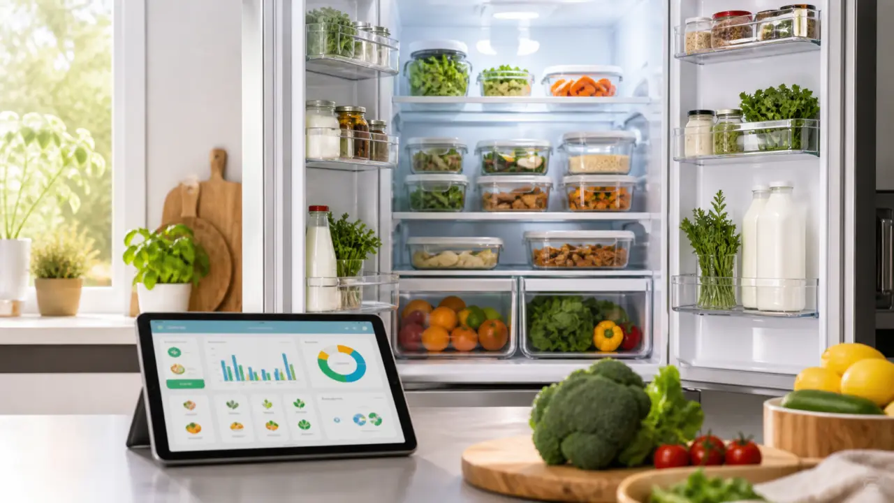Plan de travail de cuisine industriel avec tablette de planification des repas